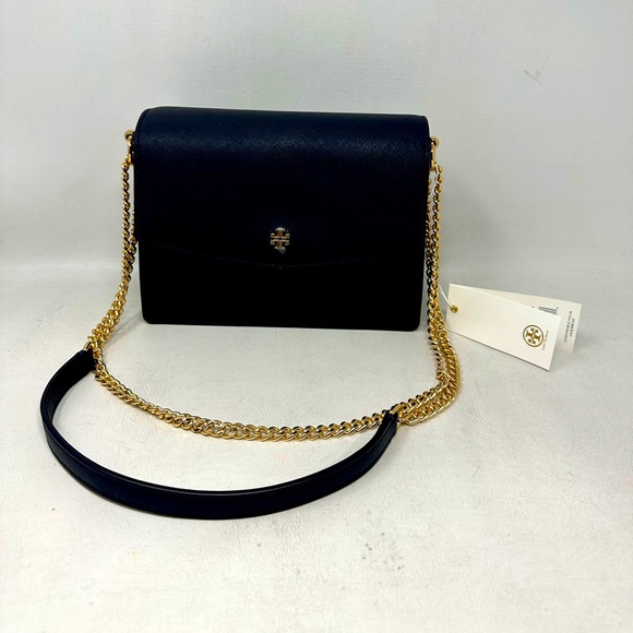 Tory Burch Leather Emerson Shoulder Bag, OS - Navy - Picture 2 of 13